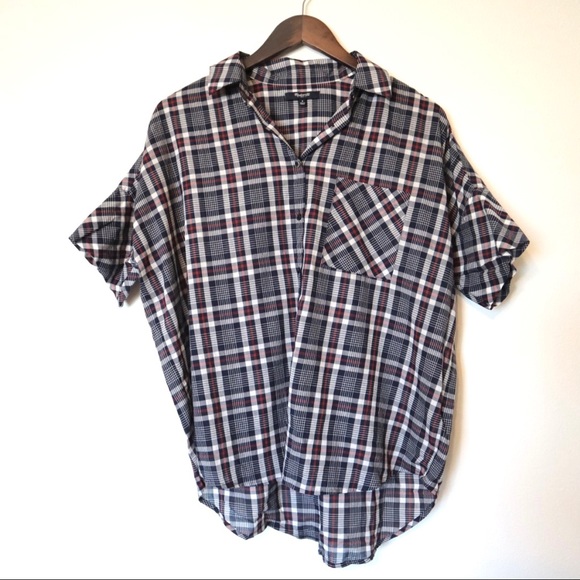 Madewell Tops - MADEWELL button up plaid collared top size small